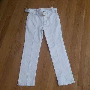 Pilcro High-Rise Slim Straight White Jeans